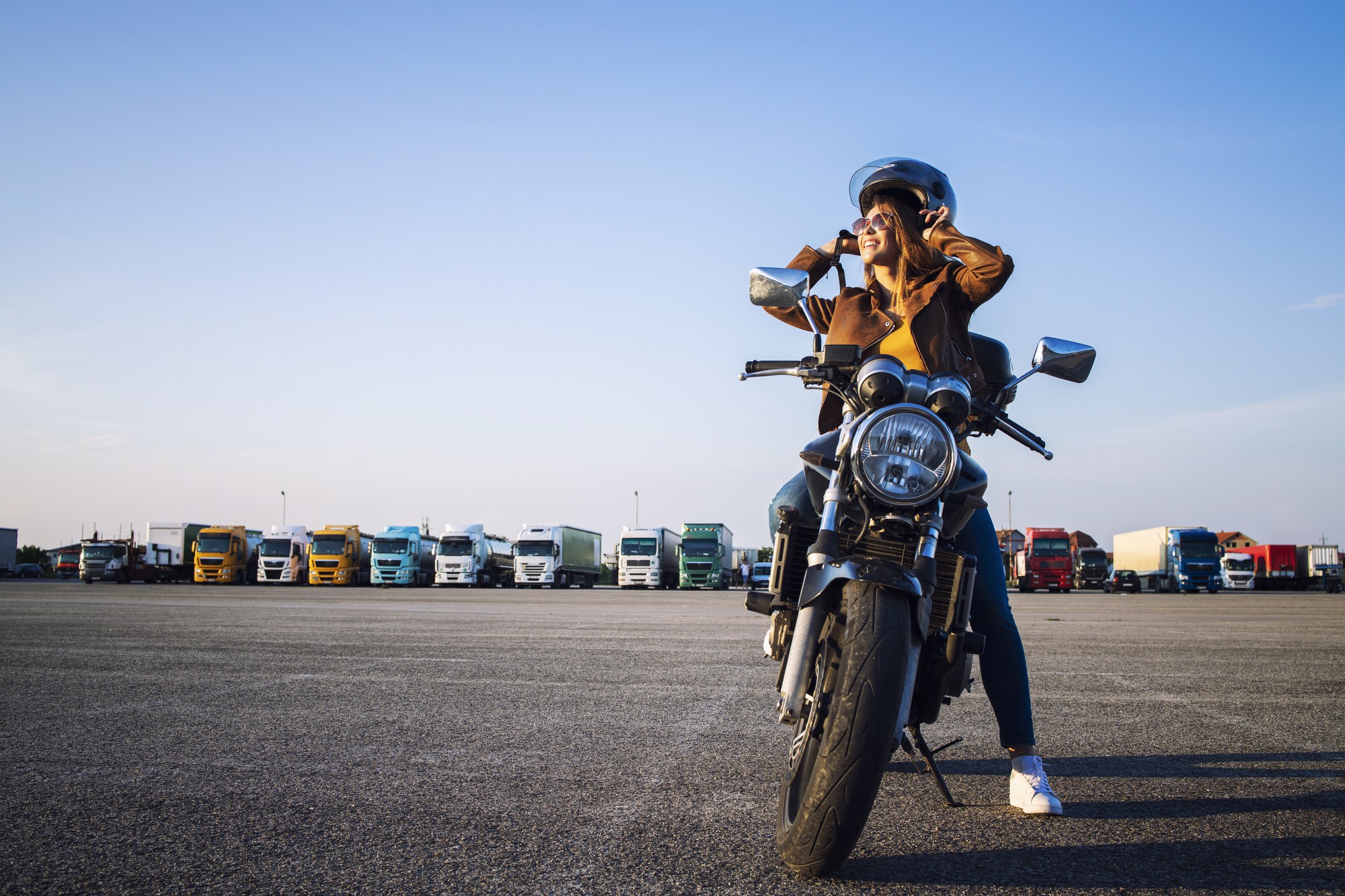 Woman riding a bike