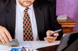 A man holding a mobile phone