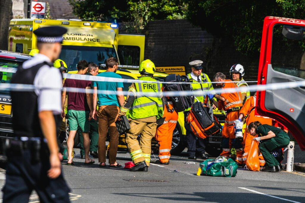 Rescue team in uniform/gear.