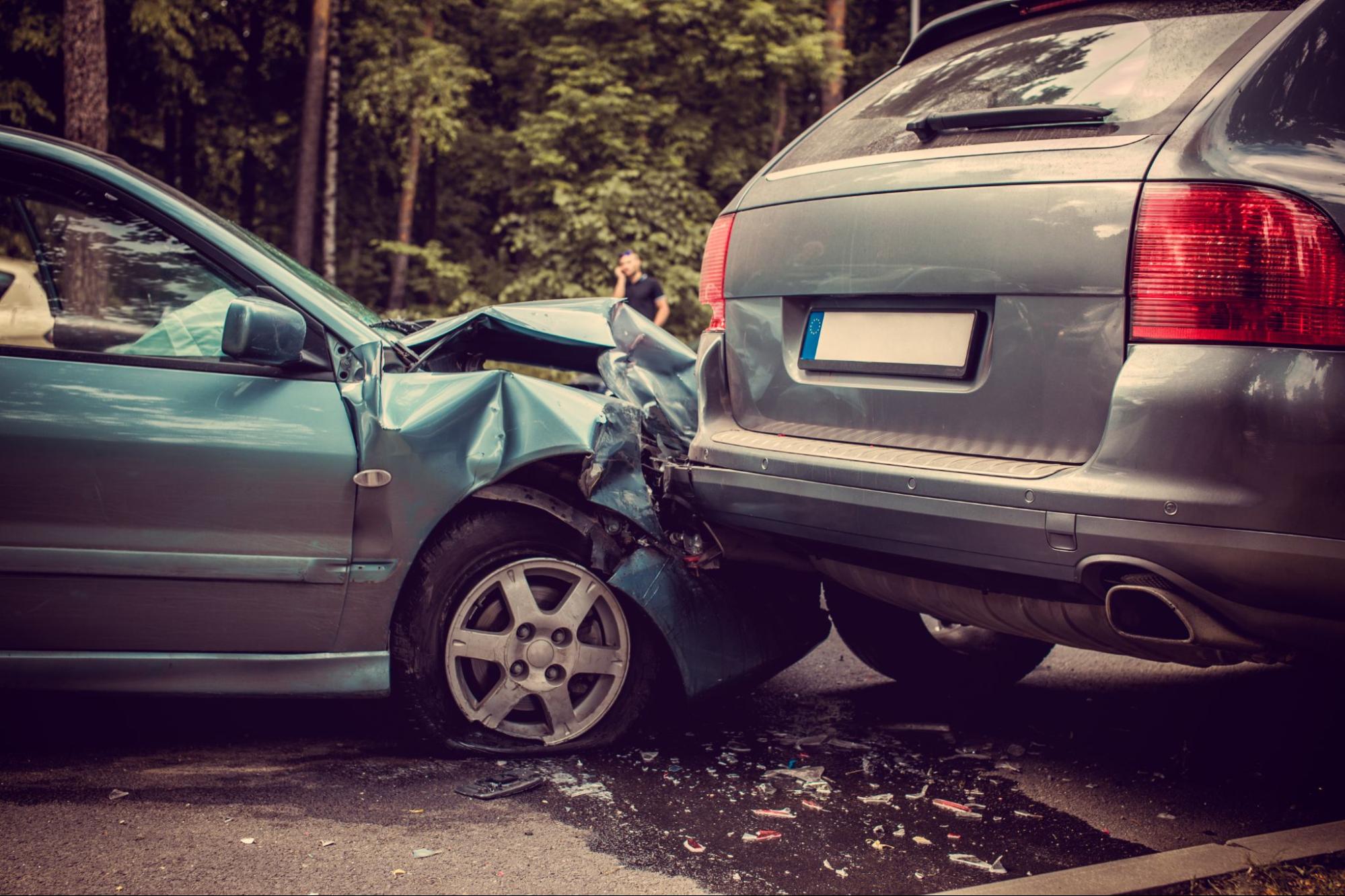 auto accident involving two cars.