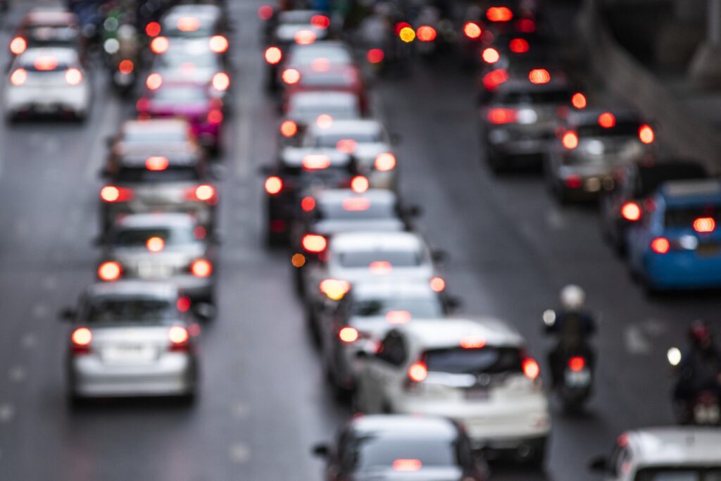 Traffic jam on the road