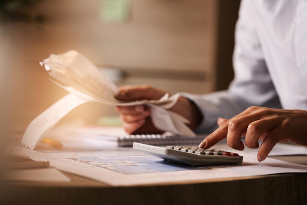 a man calculating