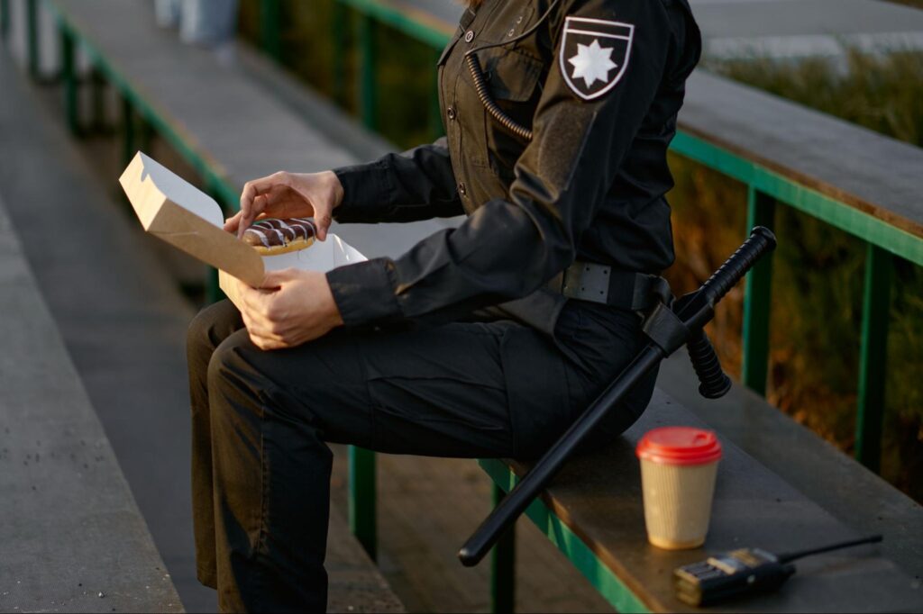 police officer sitting