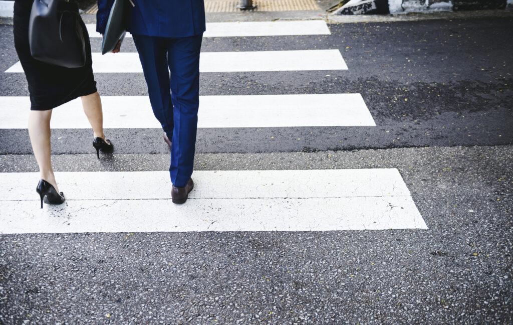 People crossing the road