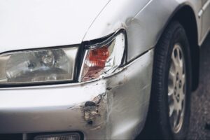 car with dent due to accident