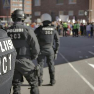 Armed police shown in uniform